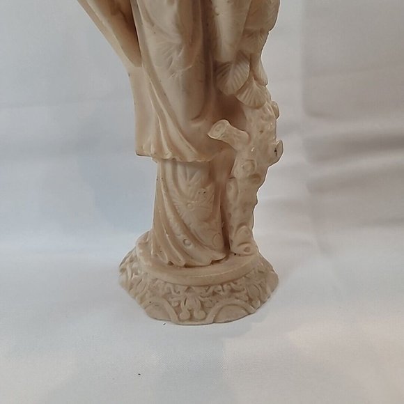 Vintage Asian Carved Soapstone Woman w/ Birds Statue Figure 14" Mexico - Picture 9 of 16